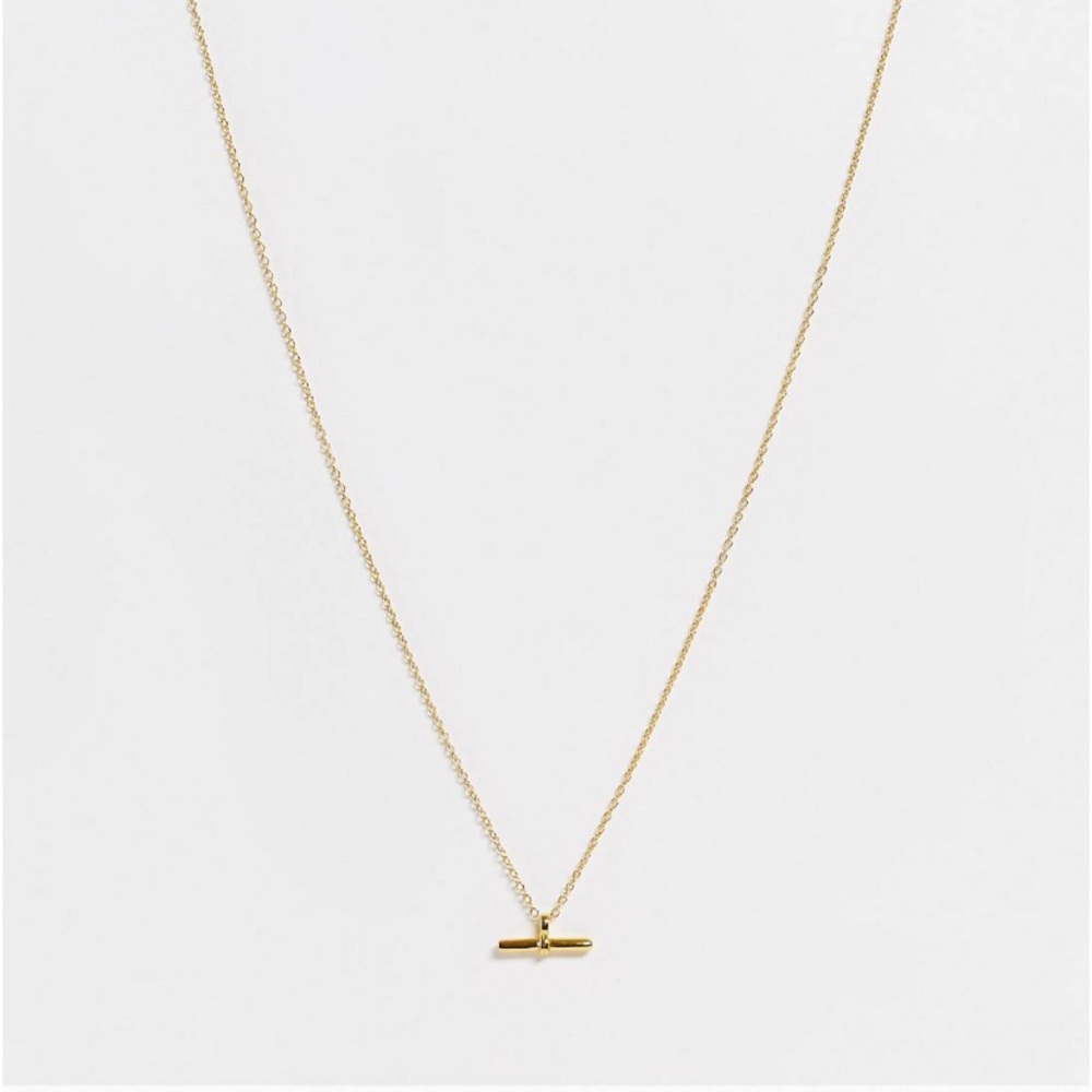 BLOOM & BAY T-Bar Gold Plated Necklace